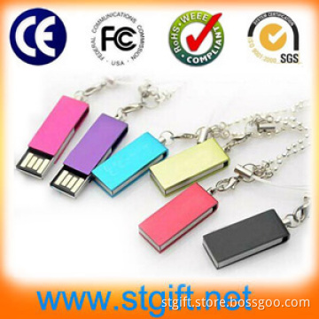Free Sample Mini Twister USB Pendrive, 2014 New Style Swivel Metal USB Flash Drive